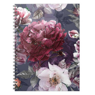 Cuaderno lápiz vintage floral colorido patrón sin costura