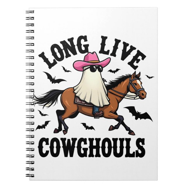 Cuaderno Larga vida a Ghouls Spooky Halloween Ghost Cowboy (Frente)