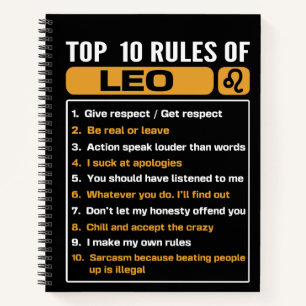 Cuaderno Las 10 Principales Reglas De Leo, Rasgos De Hechos