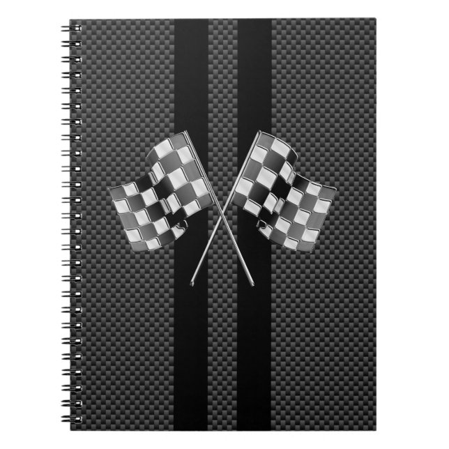 Cuaderno Las banderas de las Carreras en fibra de carbono (Frente)