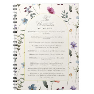 Cuaderno Las Bienaventuranzas Mateo 5:3–12 Escritura Floral