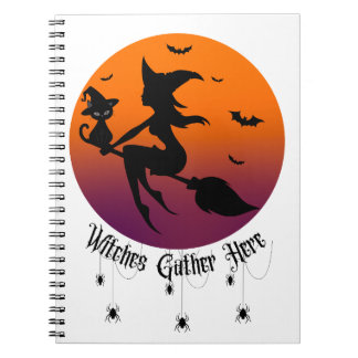 Cuaderno Las Brujas se Reúnen Aquí Arañas Atardecer de Hal