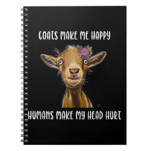 Cuaderno Las cabras me hacen feliz a los amantes de la cabr