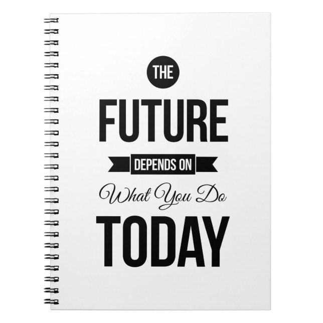 Cuaderno Las citas inspiradoras futuras blancas (Frente)