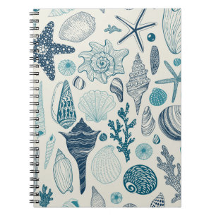 Cuaderno Las conchas de mar sobre blanco roto