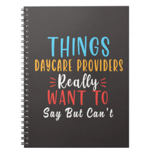 Cuaderno las cosas que los proveedores de cuidados diurnos 
