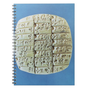 Cuaderno Las cuentas presentan con la escritura cuneiforme,