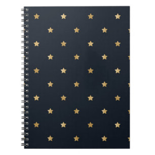 Cuaderno Las estrellas doradas en negro de medianoche