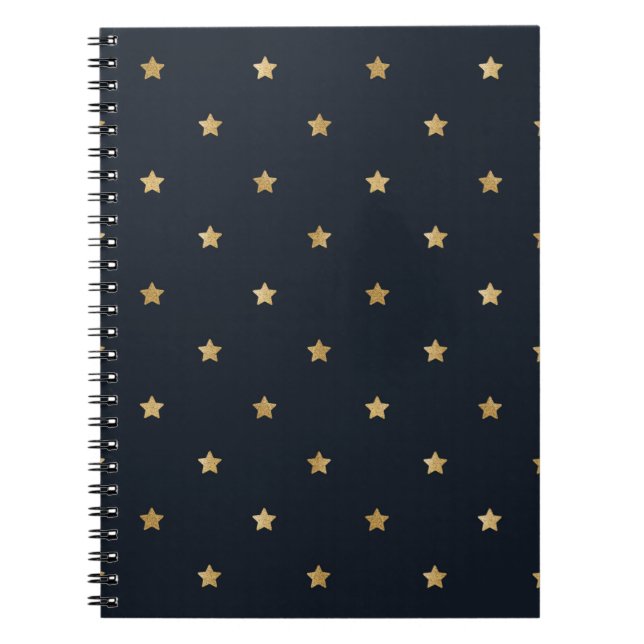 Cuaderno Las estrellas doradas en negro de medianoche (Frente)