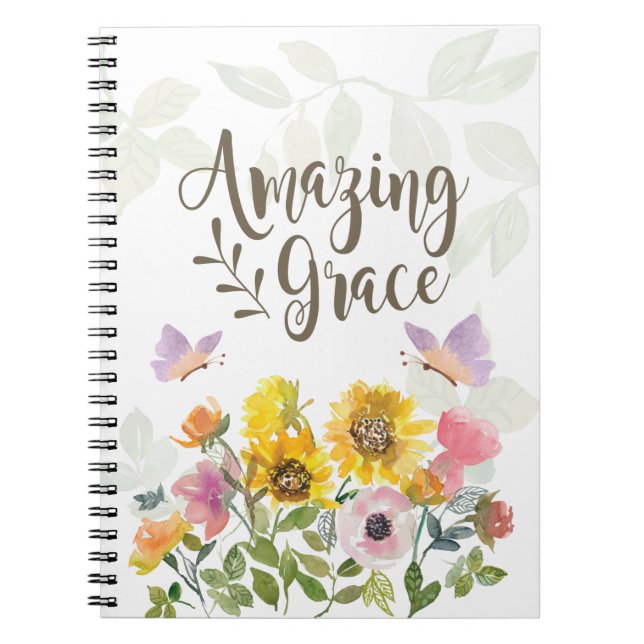 Cuaderno Las flores de gracia y las mariposas son cristiana (Frente)
