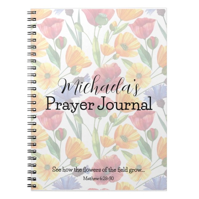 Cuaderno Las flores del diario de oraciones de campo (Frente)