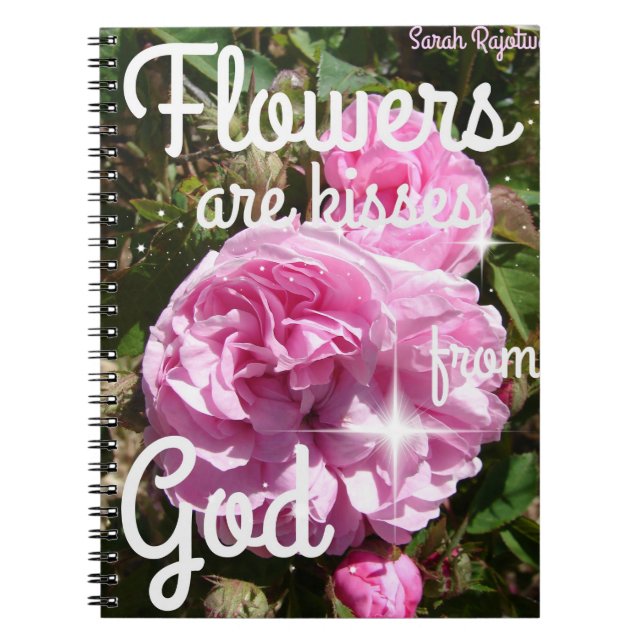Cuaderno Las flores son besos de Dios Inspirador (Frente)
