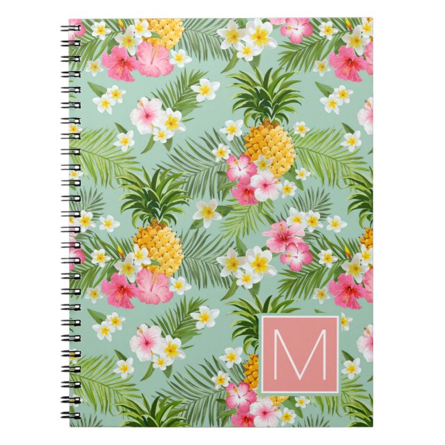 Cuaderno Las flores y las piñas tropicales el | añaden su (Frente)
