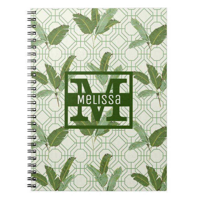 Cuaderno Las hojas de palma tropicales el | añaden su (Frente)