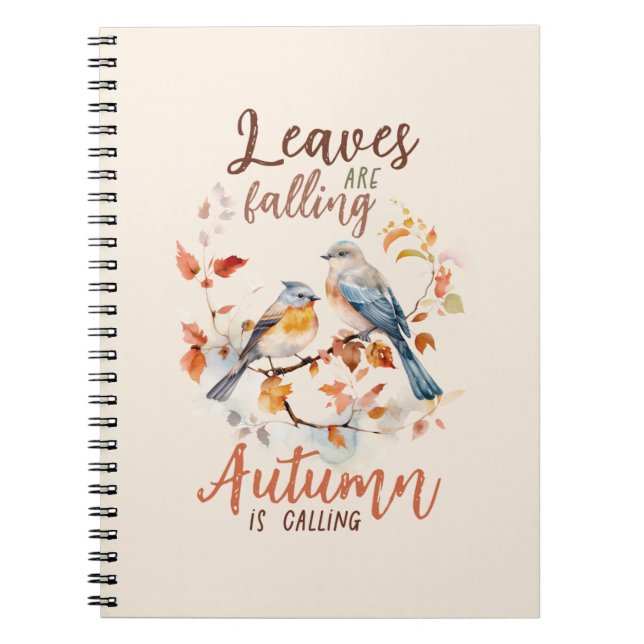 Cuaderno Las Hojas Están Cayendo - Aves Caídas Y Foliage. (Frente)