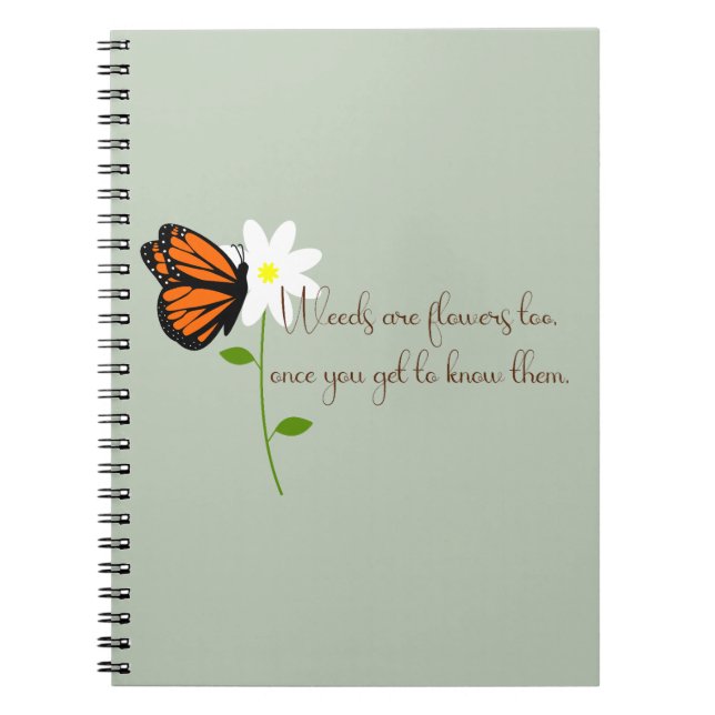 Cuaderno Las malezas también son flores con mariposa (Frente)