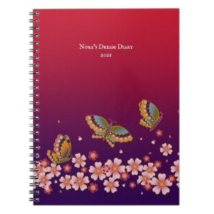 Cuaderno Las mariposas japonesas florecen con sakura person