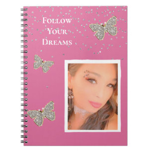 Cuaderno Las mariposas rosadas plateadas son tu foto