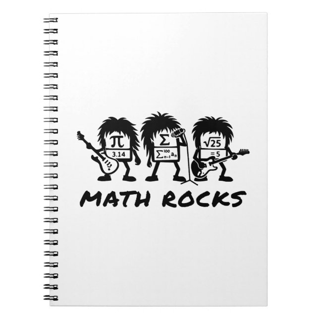 Cuaderno Las Matemáticas Rocan Humor Académico de Rock (Frente)