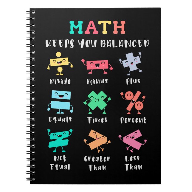 Cuaderno Las matemáticas te mantienen equilibrado (Frente)