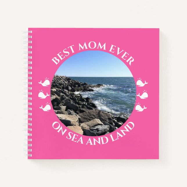 Cuaderno Las mejores olas del océano Atlántico de mamá de r (Anverso)