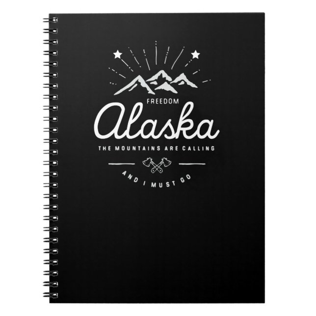 Cuaderno Las montañas de Alaska llaman Debo ir Mono oscuro (Frente)