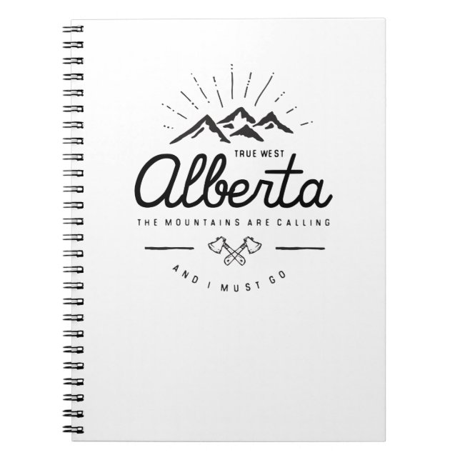 Cuaderno Las montañas de Alberta llaman "Debo ir a Monotone (Frente)