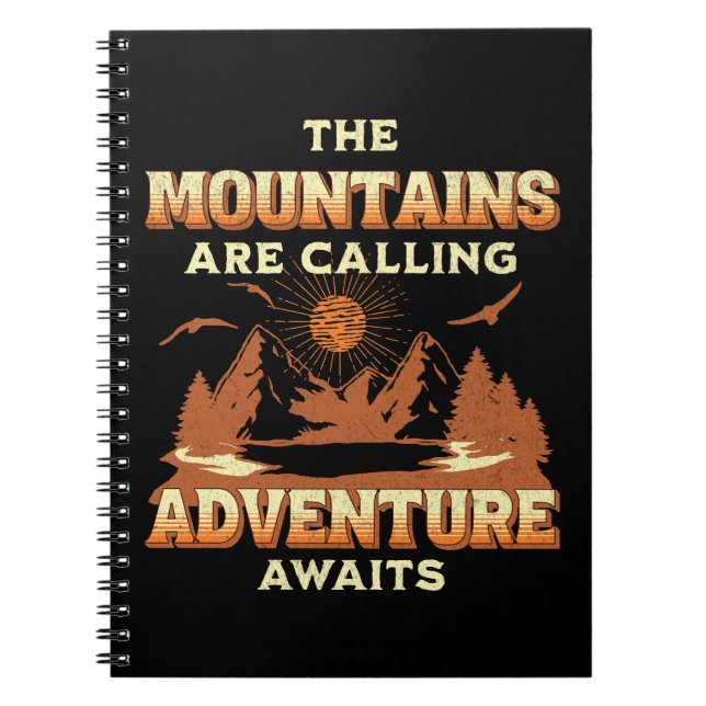 Cuaderno Las montañas están llamando, la aventura espera (Frente)