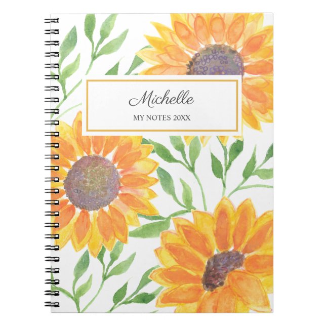 Cuaderno Las notas del girasol personalizado (Frente)