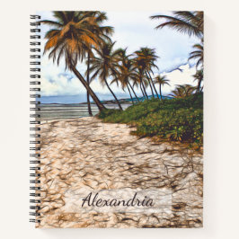 Cuaderno Las palmeras tropicales de arena fina son personal