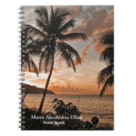 Cuaderno Las palmeras tropicales de Sunset Beach Personaliz