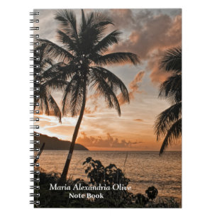 Cuaderno Las palmeras tropicales de Sunset Beach Personaliz