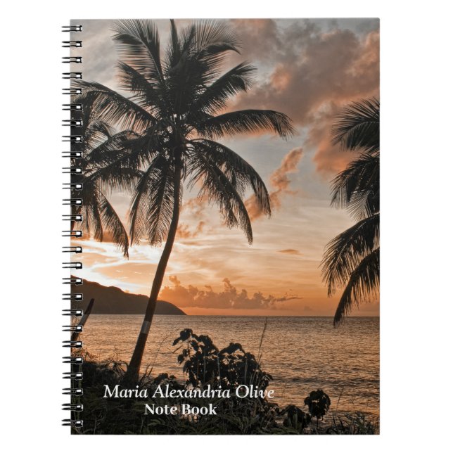 Cuaderno Las palmeras tropicales de Sunset Beach Personaliz (Frente)