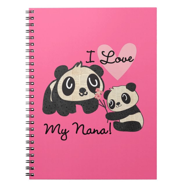 Cuaderno Las pandas I aman a mi Nana (Frente)