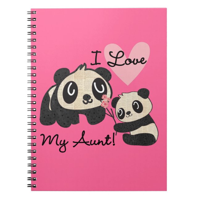 Cuaderno Las pandas I aman a mi tía (Frente)