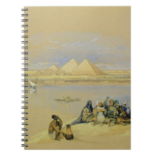 Cuaderno Las pirámides en Giza, cerca de El Cairo (w/c)