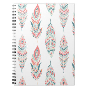 Cuaderno Las plumas étnicas dibujan Ilustracion