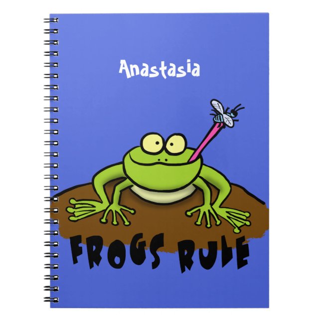 Cuaderno Las ranas gobiernan personalizado de rana verde di (Frente)