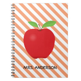 Cuaderno Las rayas anaranjadas, Apple rojo personalizaron