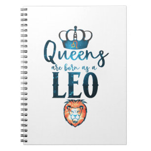 Cuaderno Las reinas nacen como Rótulo LEO Zodiac Julio Agos