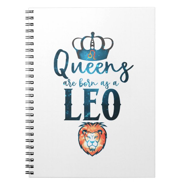 Cuaderno Las reinas nacen como Rótulo LEO Zodiac Julio Agos (Frente)