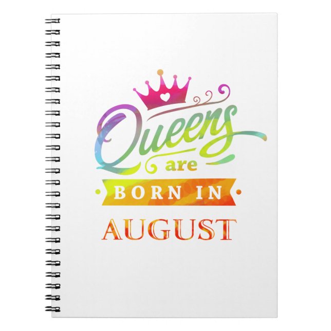 Cuaderno Las reinas nacen en agosto como regalo de cumpleañ (Frente)