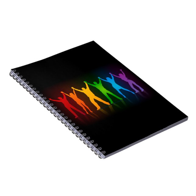 Cuaderno Las seis siluetas de pie de Slipperyjoe con los br (Lado Derecho)