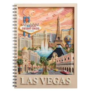Cuaderno Las Vegas Nevada Impasto Vintage Lugares Turístico