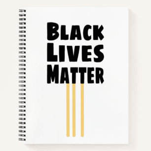 Cuaderno Las vidas negras importan BLM tres franjas amarill
