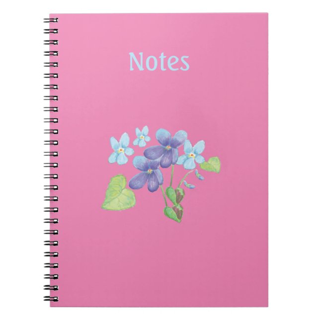 Cuaderno Las violetas son azules de color rosa personalizad (Frente)