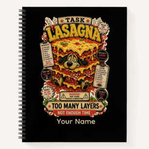 Cuaderno Lasaña Personalizada Camiseta Divertida Amante de