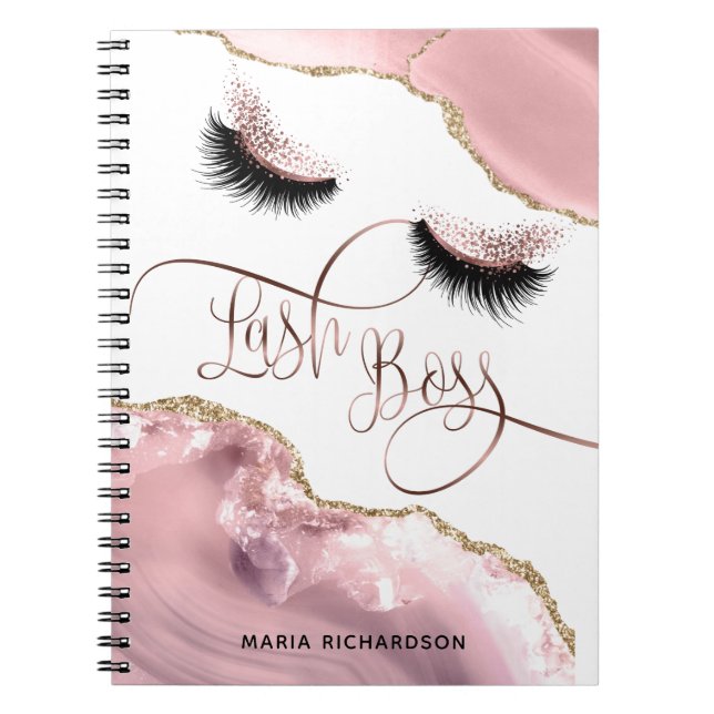 Cuaderno Lash Boss Makeup Eyebrow Ojos Lanza Rubor rosa (Frente)