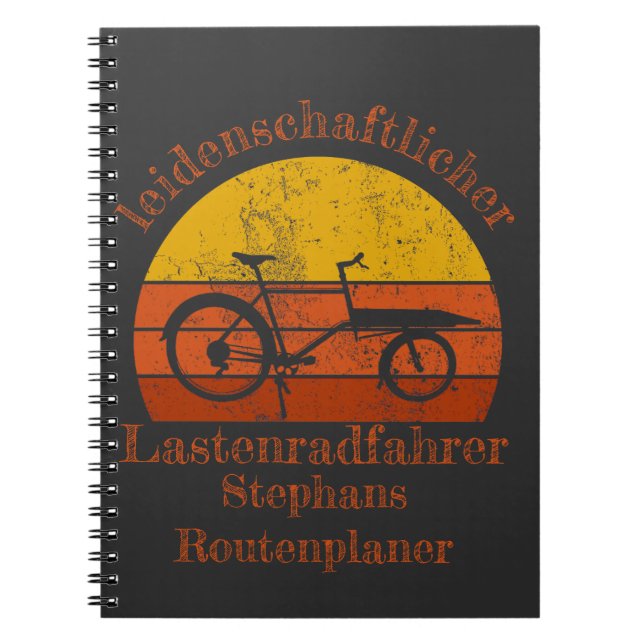 Cuaderno Lastenrad im Sonnenuntergang, Dein Name (Frente)