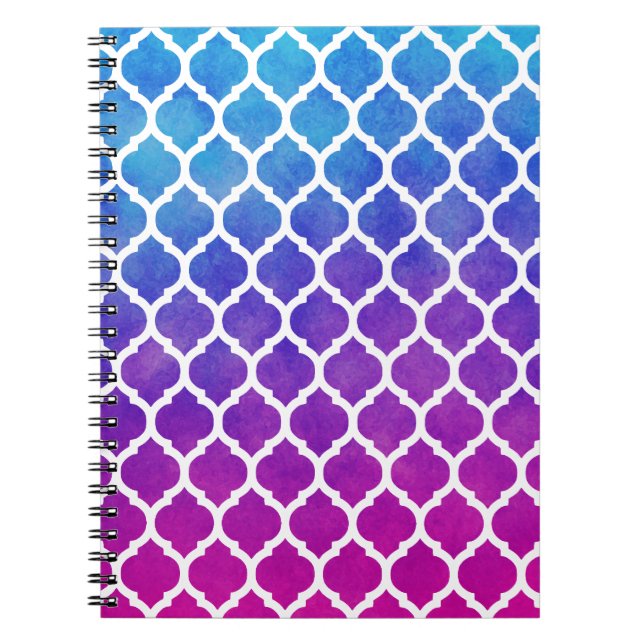 Cuaderno Latencia marroquí rosa azul morado (Frente)